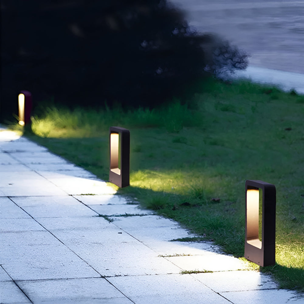 LED Tuinpaal Moderne Padverlichting Weerbestendig Buitenlamp Warm Wit Grijs Terrasverlichting Tuinlamp Sfeer | Sansoti