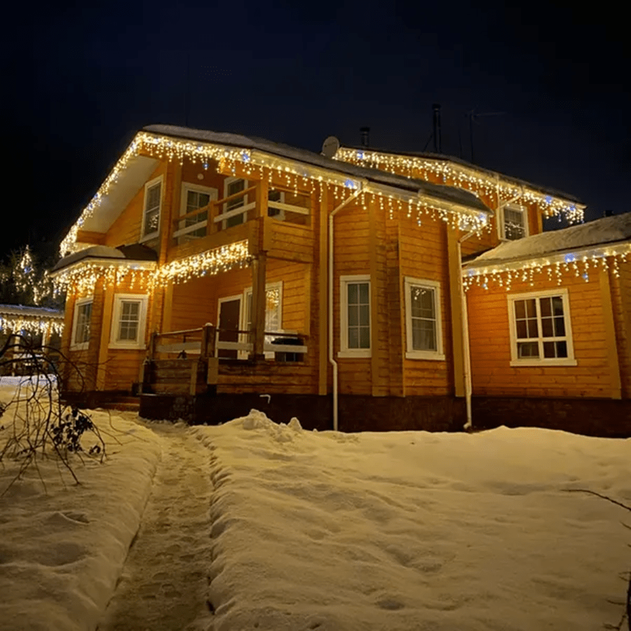 LED IJspegelverlichting 4-32m Warm Wit Flakkereffect Kerst Tuindecoratie Exterieur IP44 Waterdicht | Sansoti