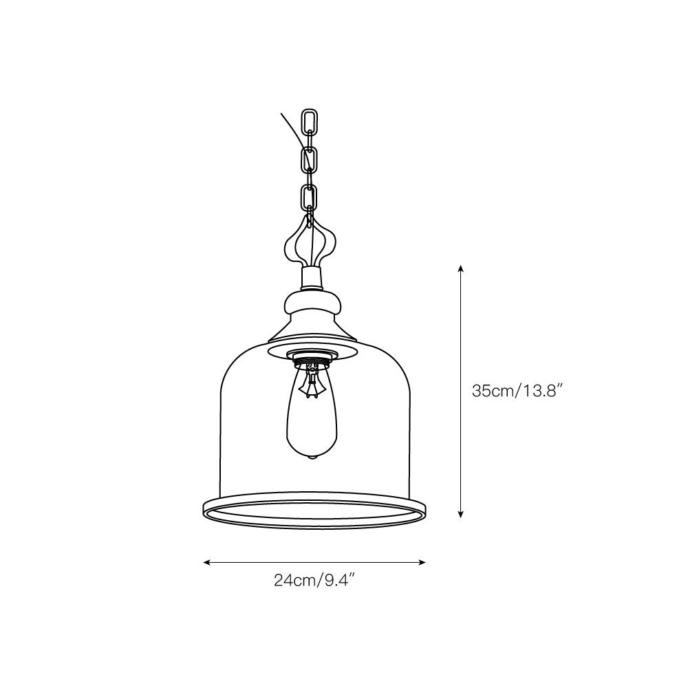 Glazen Hanglamp IJzer Vintage Stijl Koper Zwart E12 E14 Fitting Eetkamer Keuken Woonkamer Entree Retro Design | Sansoti