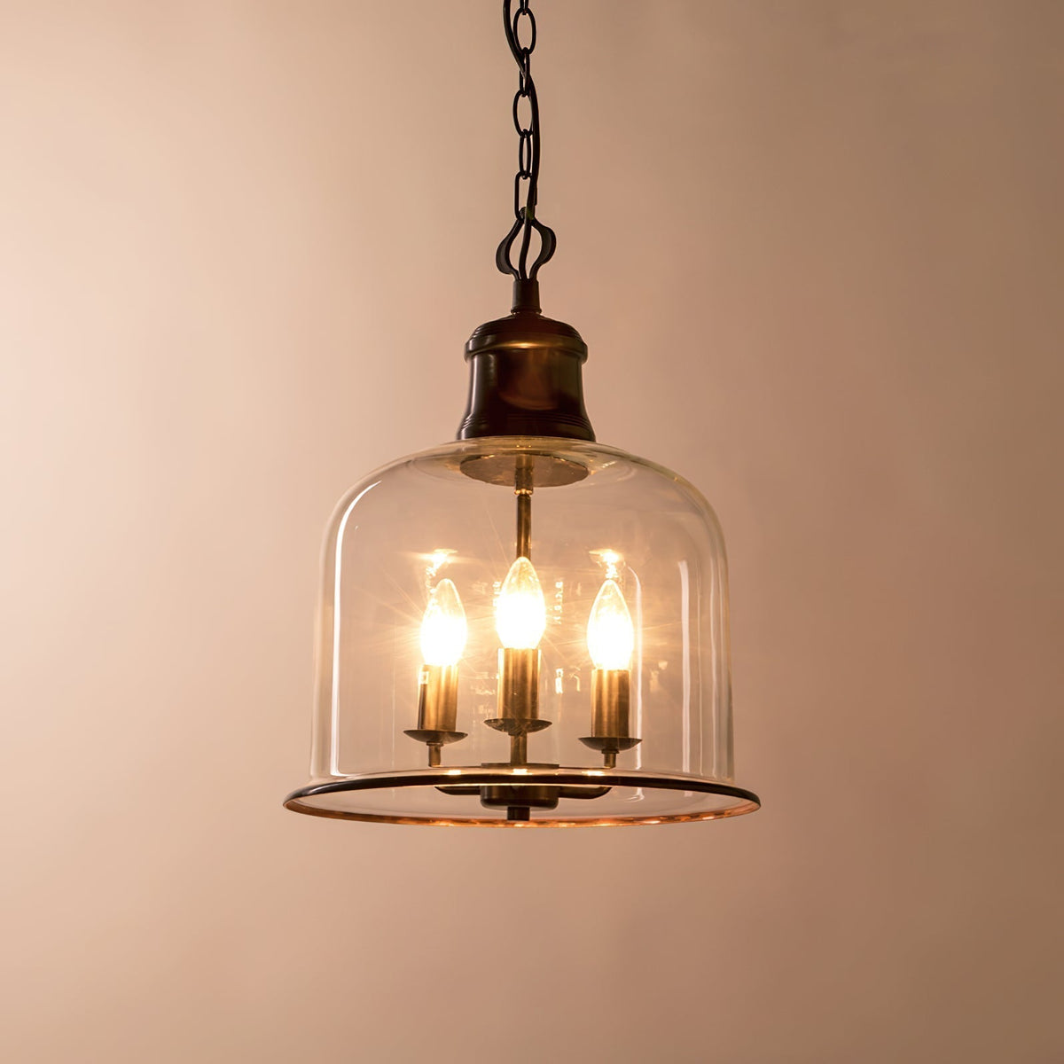 Glazen Hanglamp IJzer Vintage Stijl Koper Zwart E12 E14 Fitting Eetkamer Keuken Woonkamer Entree Retro Design | Sansoti