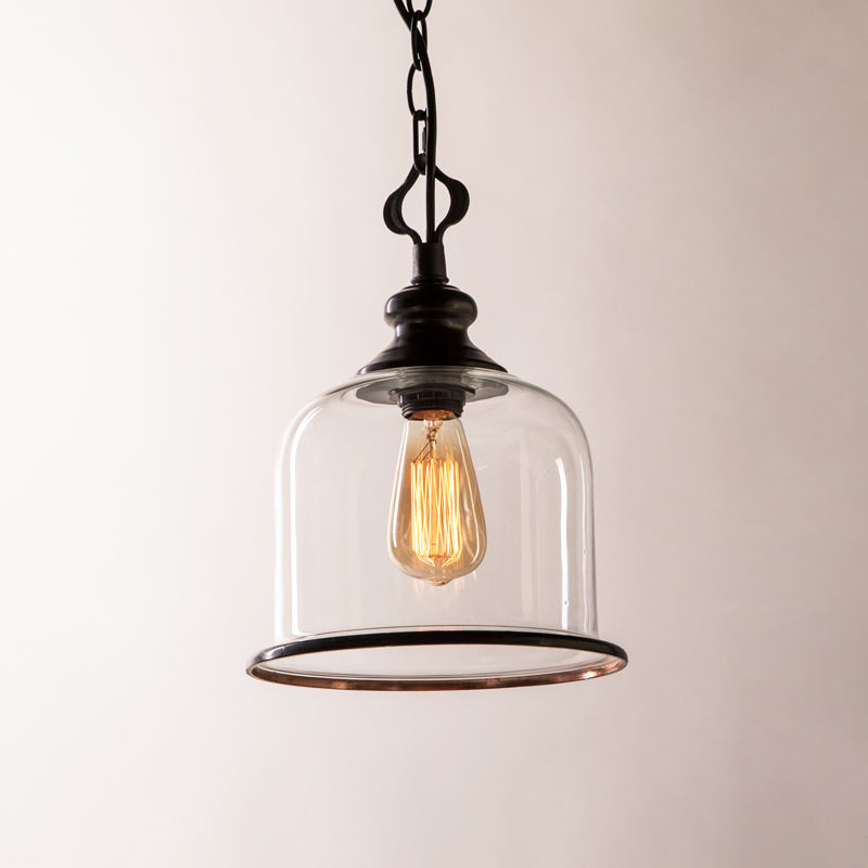 Glazen Hanglamp IJzer Vintage Stijl Koper Zwart E12 E14 Fitting Eetkamer Keuken Woonkamer Entree Retro Design | Sansoti