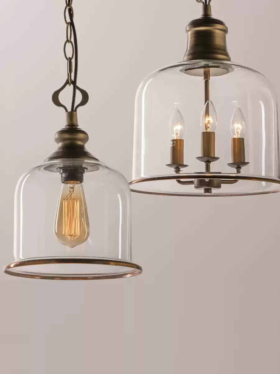 Glazen Hanglamp IJzer Vintage Stijl Koper Zwart E12 E14 Fitting Eetkamer Keuken Woonkamer Entree Retro Design | Sansoti