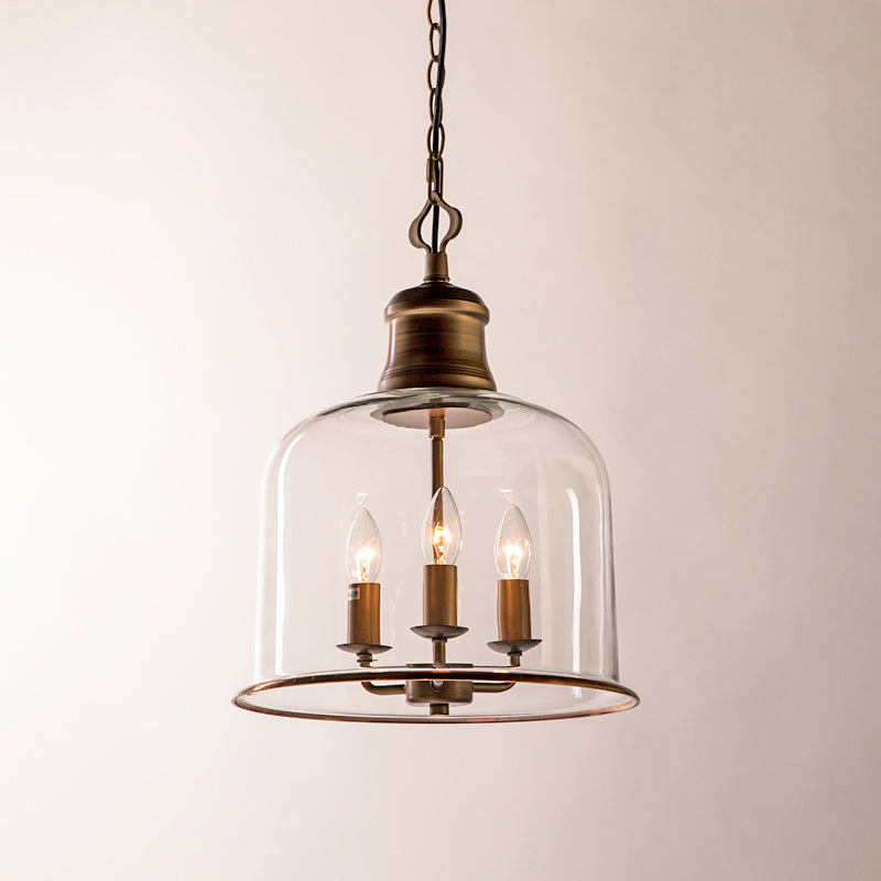 Glazen Hanglamp IJzer Vintage Stijl Koper Zwart E12 E14 Fitting Eetkamer Keuken Woonkamer Entree Retro Design | Sansoti