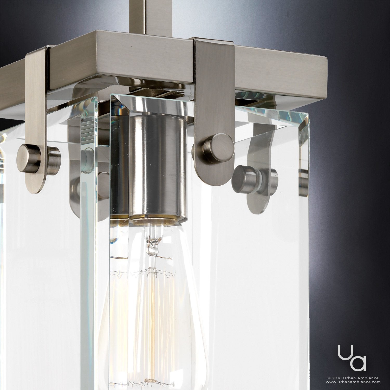 Hanglamp Cube Glas Nikkel 30cm Modern Industrieel E26 | Sansoti