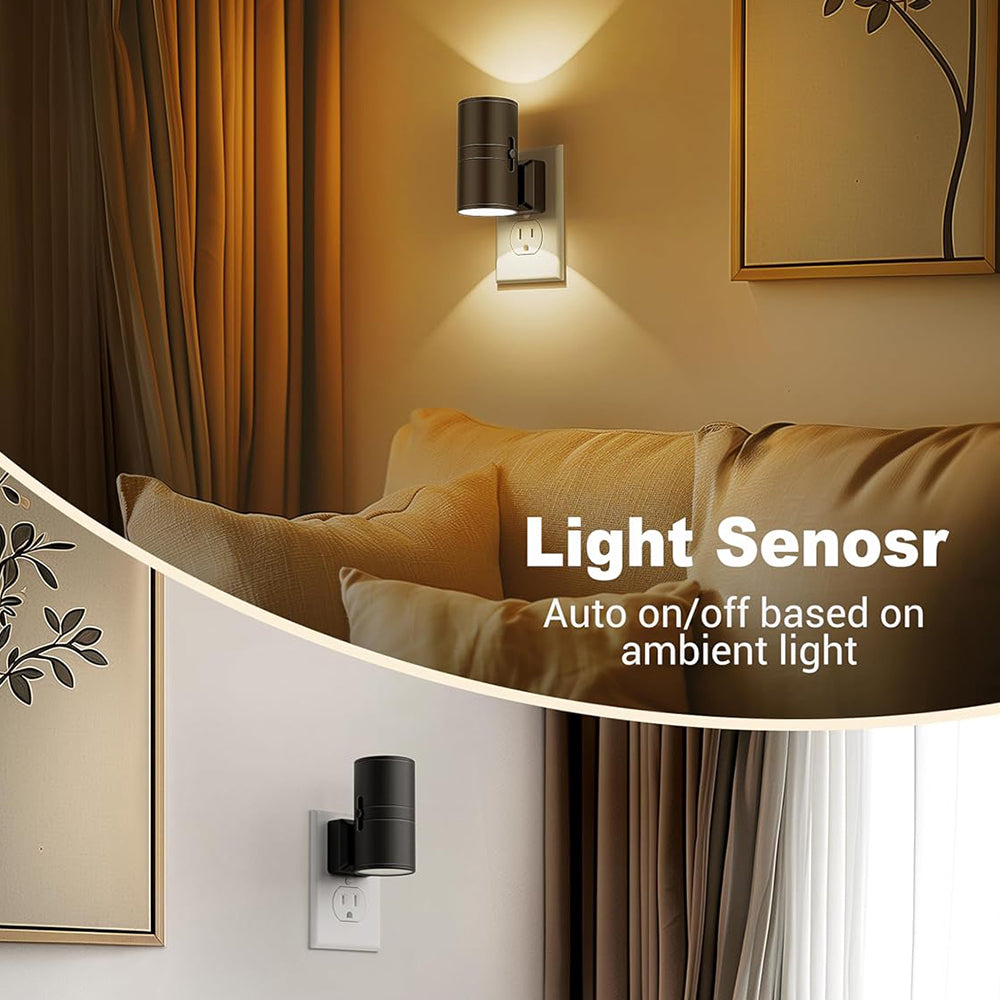 Minimalistische led wandlamp met lichtsensor en automatische dag-nachtfunctie voor moderne interieurs | Sansoti