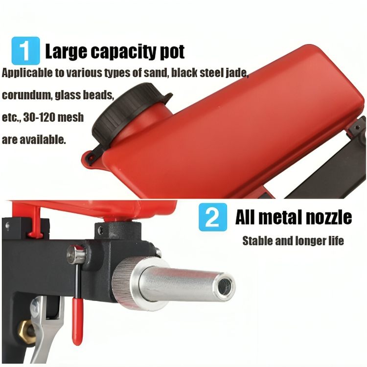 Zandstraalpistool Pneumatisch 90PSI 6.5mm Nozzle 21LBS Beker Metaal Reiniging | Sansoti