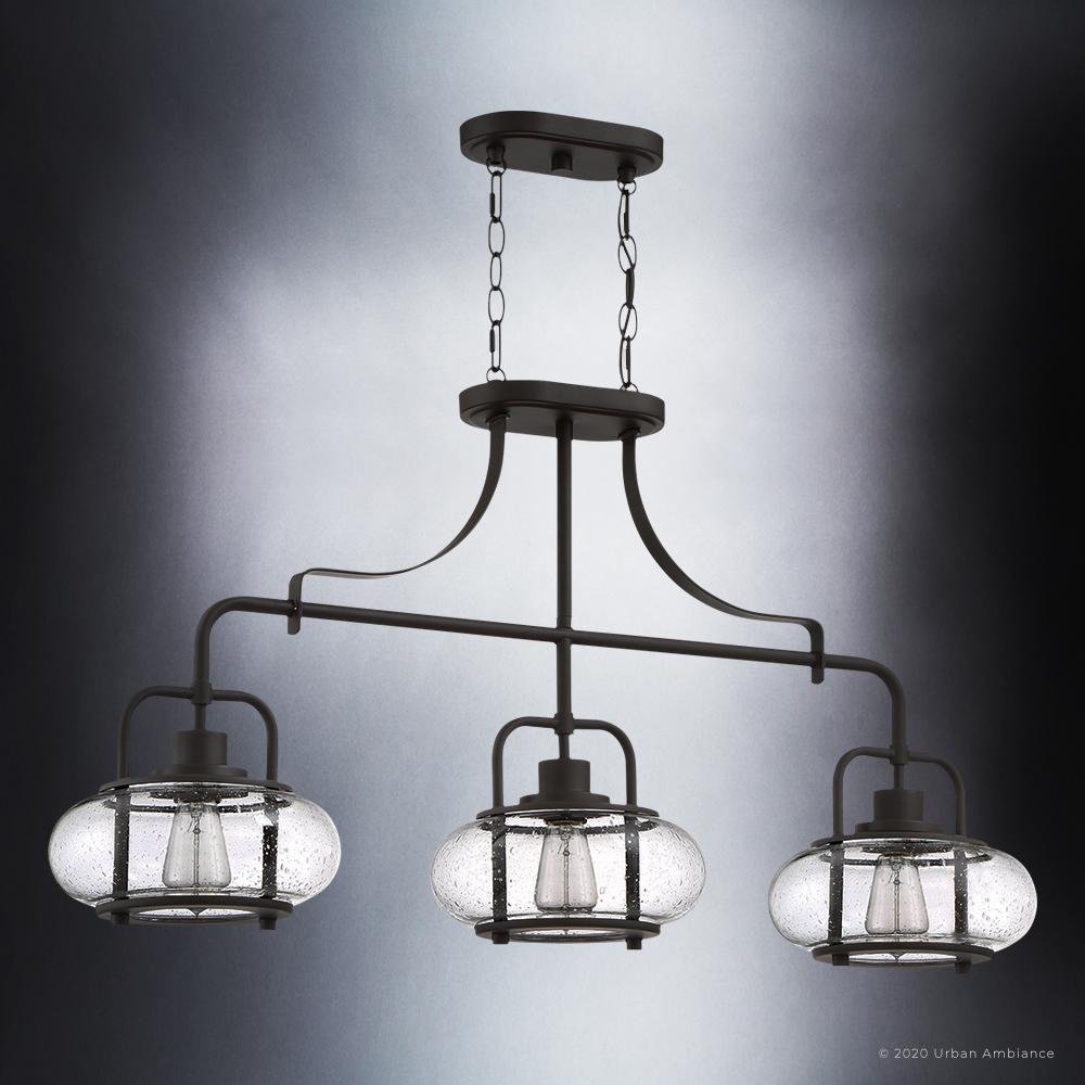 Lustre Bronze foncé Avec Boules en Verre 3 Lumières 96cm | Restfield
