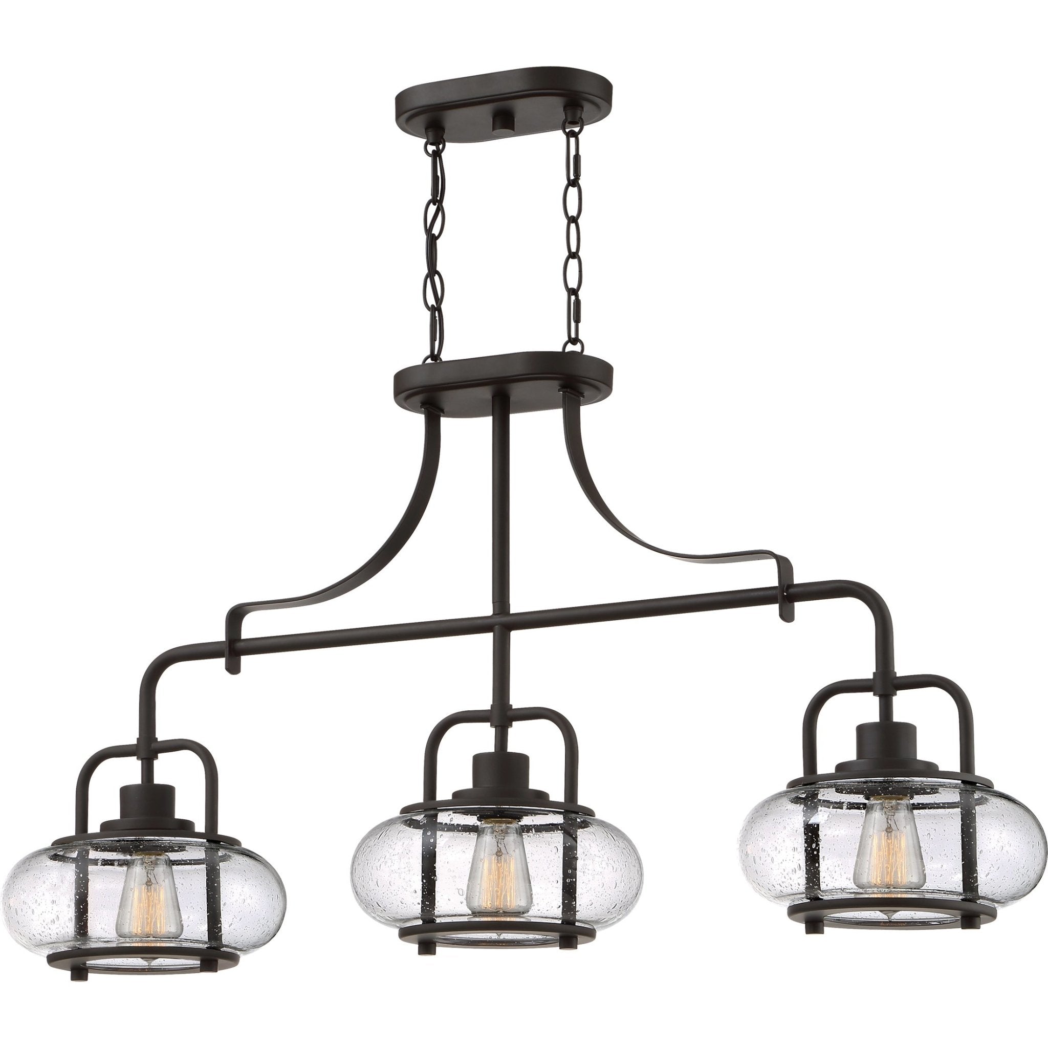 Lustre Bronze foncé Avec Boules en Verre 3 Lumières 96cm | Restfield