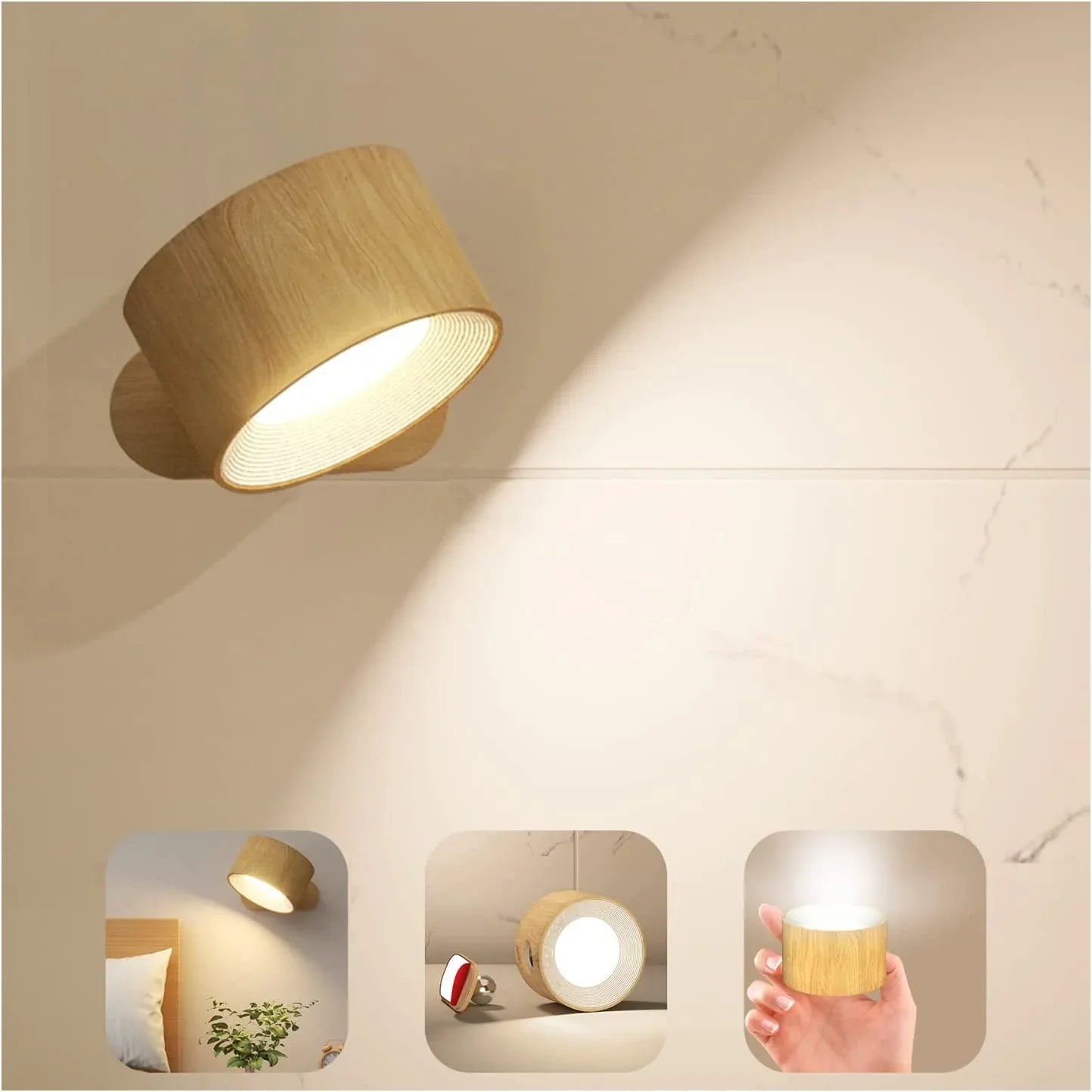 Wandlamp Draadloos Magnetisch 360° Draaibaar Oplaadbaar LED Stick On | Sansoti