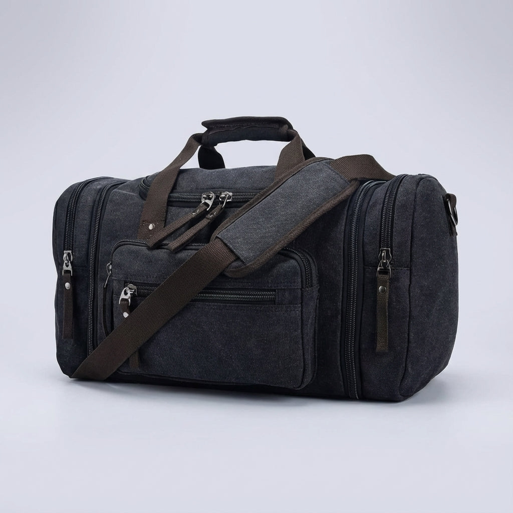 Uitbreidbare Canvas Weekendtas 40-50L Katoen Reistas Schoudertas Sporttas Handbagage voor Korte Reizen | Sansoti