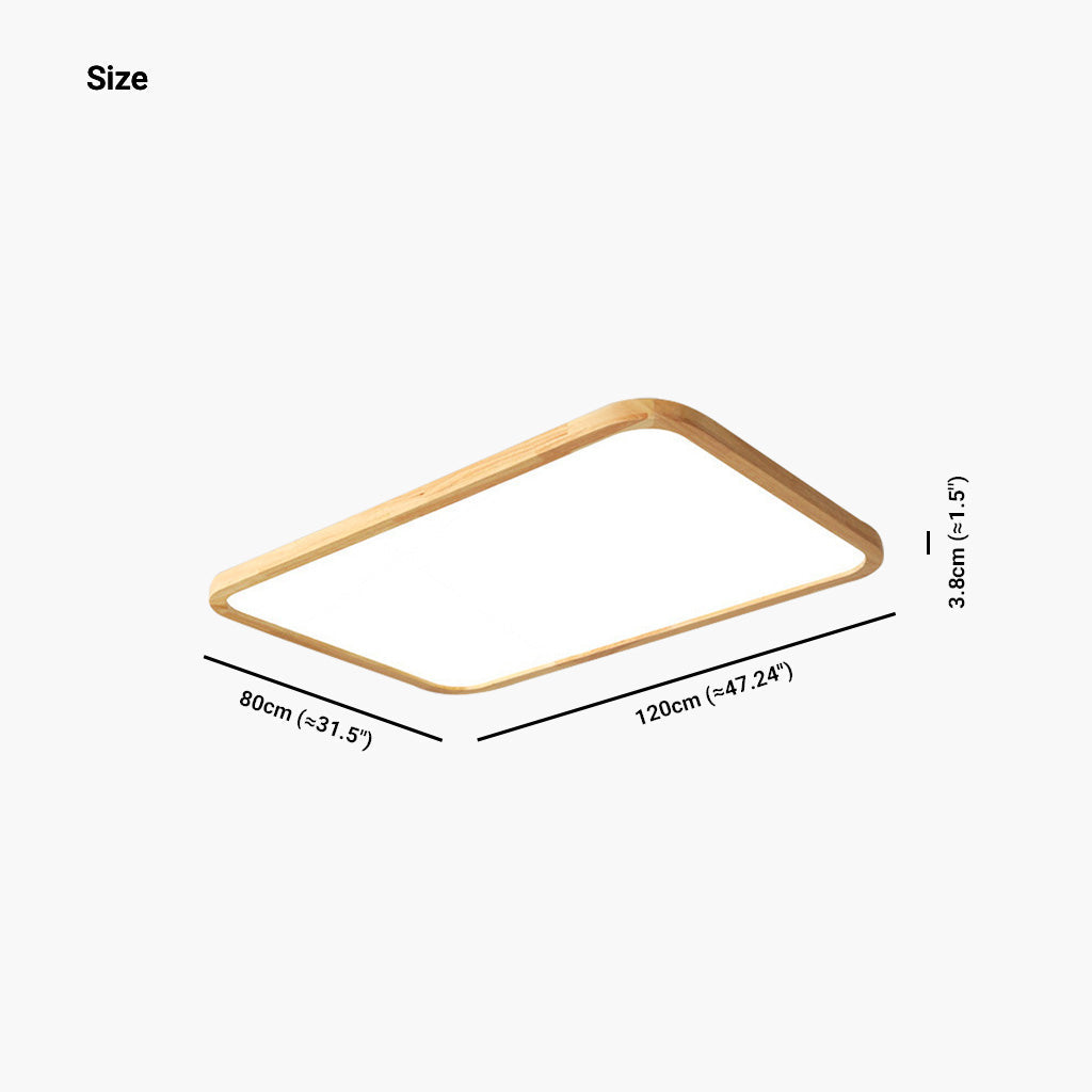Ultradünne Holz-Deckenleuchte Full-Spectrum-LED Dimmbar mit Einstellbarer Farbtemperatur Modern Skandinavisch | Sansoti