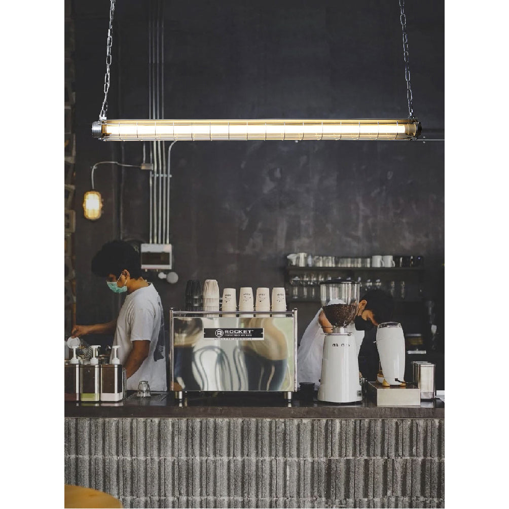 Lineaire Hanglamp Glas Modern 123cm Zwart Groen Zilver Nordic Design Eetkamer Keuken Eettafel Eiland | Sansoti