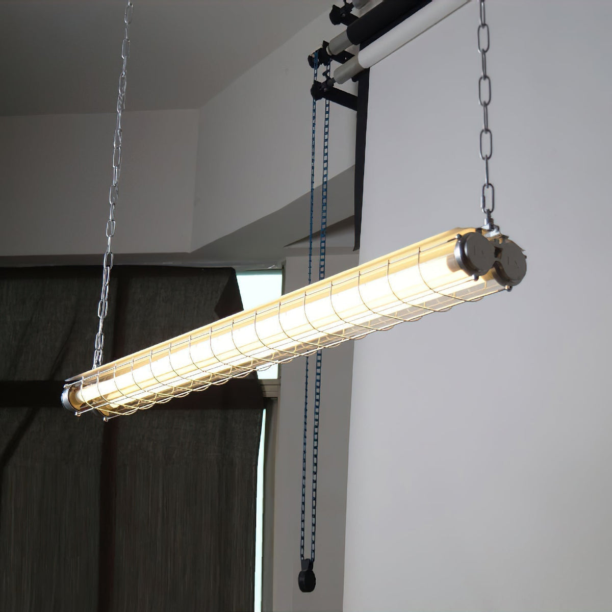 Lineaire Hanglamp Glas Modern 123cm Zwart Groen Zilver Nordic Design Eetkamer Keuken Eettafel Eiland | Sansoti