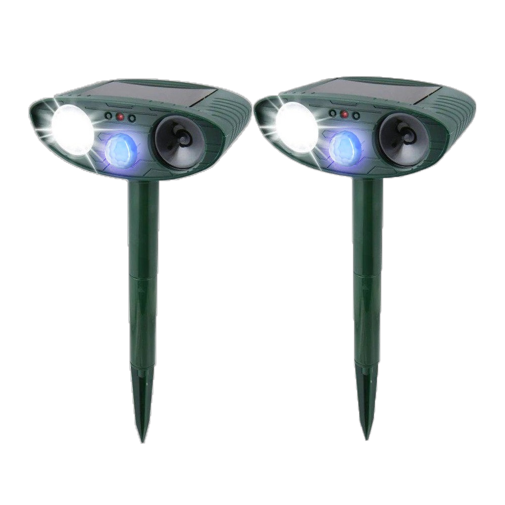 Ultraschall-Tiervertreiber mit Solarenergie und blinkendem LED-Licht, wasserdicht, für Garten und Rasen, Reichweite 225m² | Sansoti