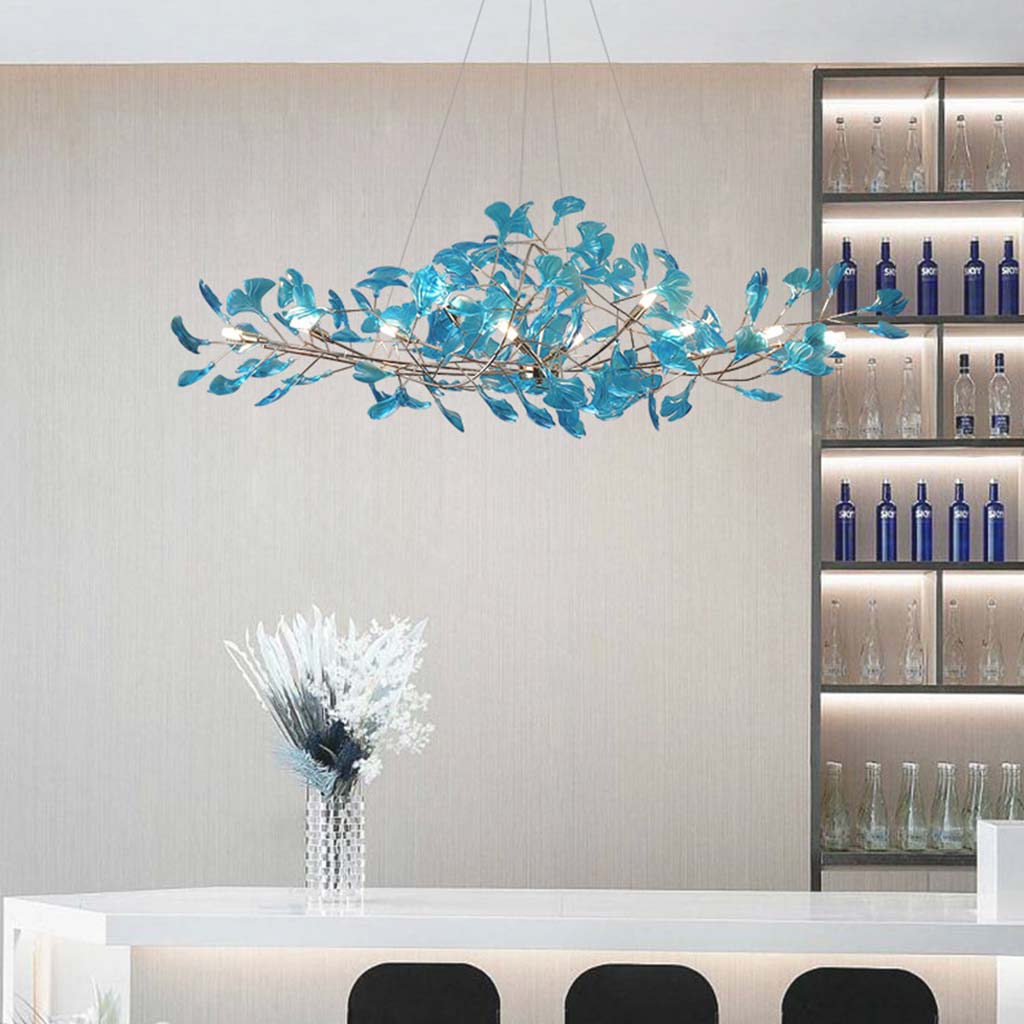 Ginkgo-Blatt-Hängeleuchte Acryl mit LED 3 Lichttemperaturen Modernes Design für Esszimmer Wohnzimmer Schlafzimmer | Sansoti