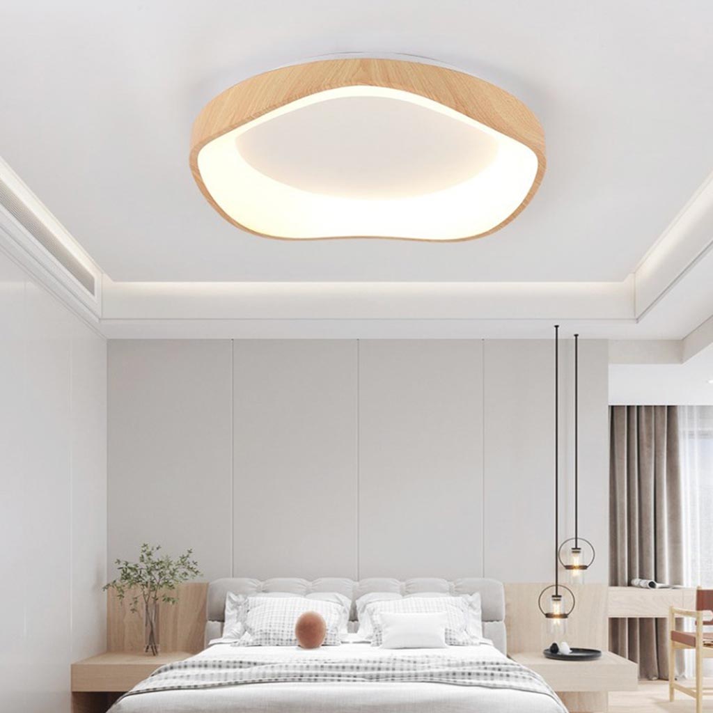 Plafondlamp Dimbaar met Afstandsbediening Houtlook IJzer Acryl Modern Scandinavisch Slaapkamer Woonkamer | Sansoti