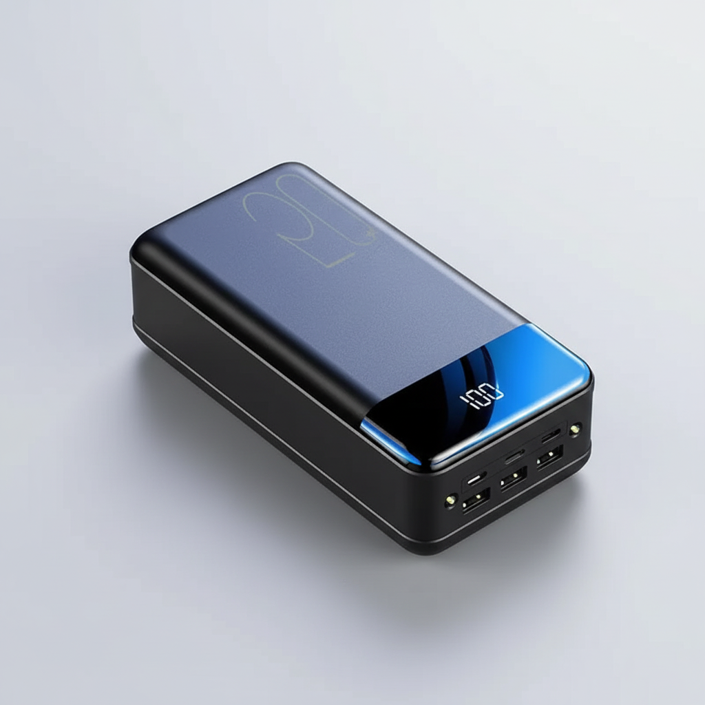 Portable Charger 50000mAh Multi-Device USB-C Fast Charging Laptop Smartphone Tablet Power Bank Black White | Sansoti