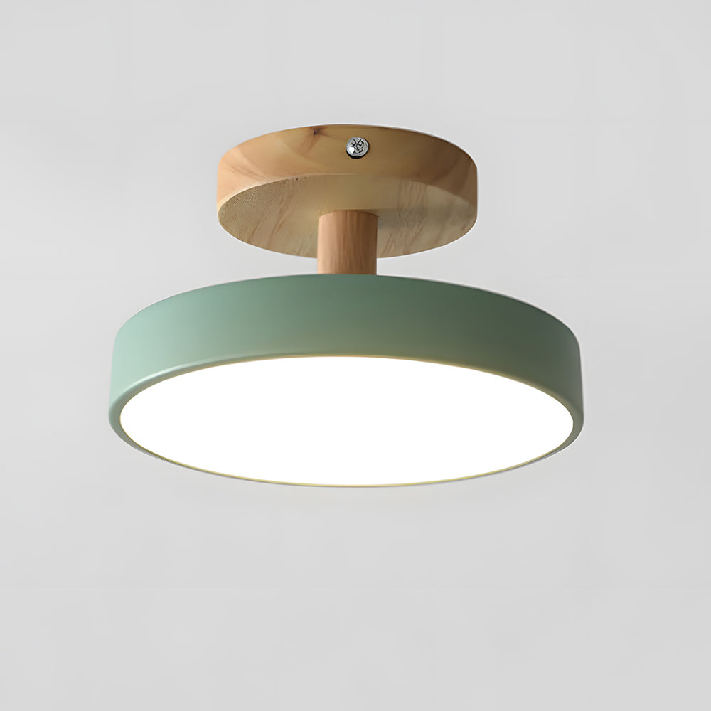 Pedol plafondlamp LED 12W hout groen plafondlamp slaapkamer hal Scandinavisch design moderne verlichting kleine ruimtes | Sansoti