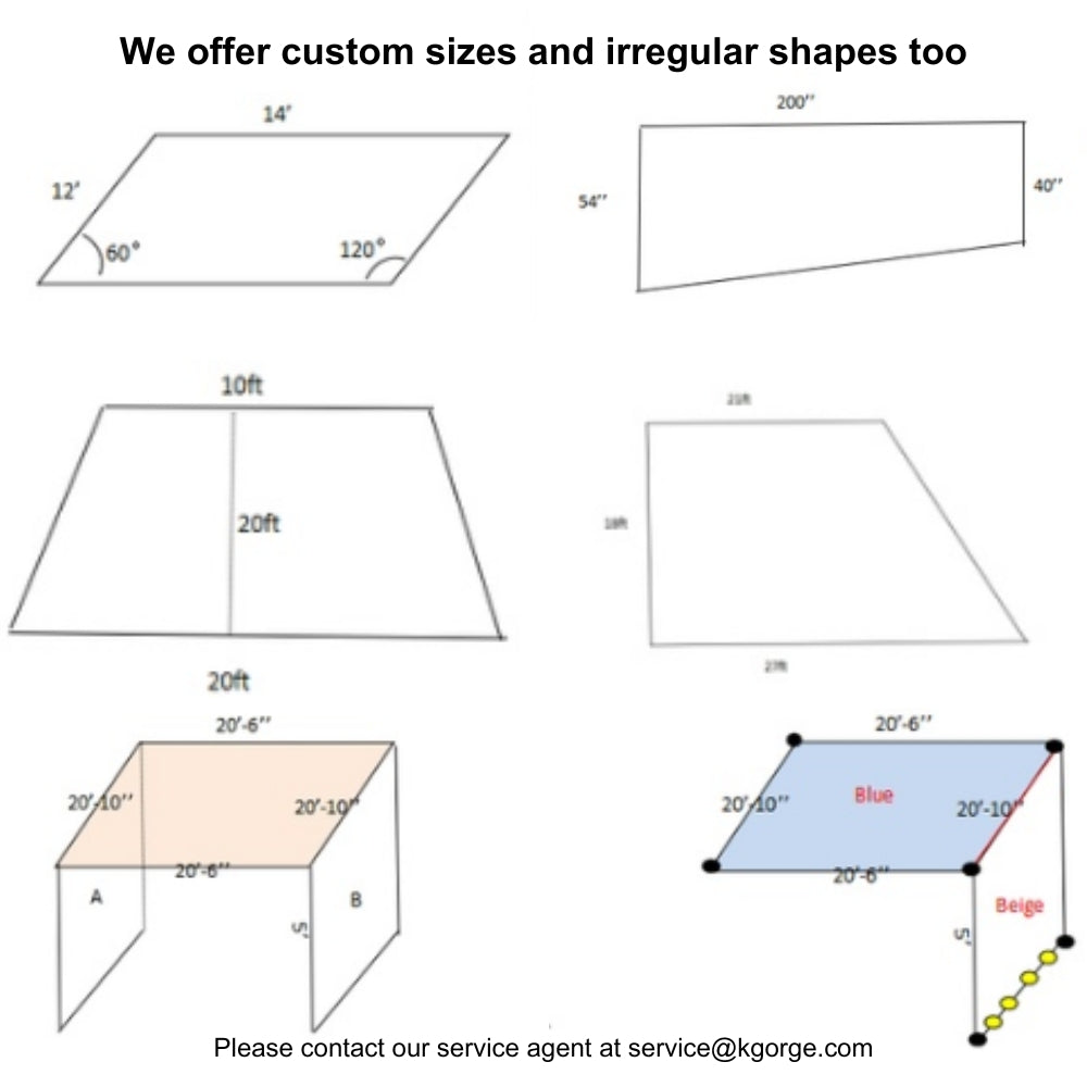 Rectangular Waterproof Shade Sail for Patio Garden and Pool | Sansoti
