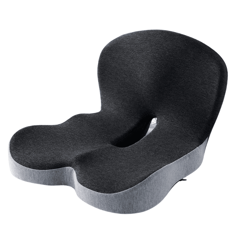 Ergonomisch Lendenkussen Memory Foam voor Auto Bureau Stoel Rugsteun Wasbaar Antislip Zwart Optimaal Comfort | Sansoti