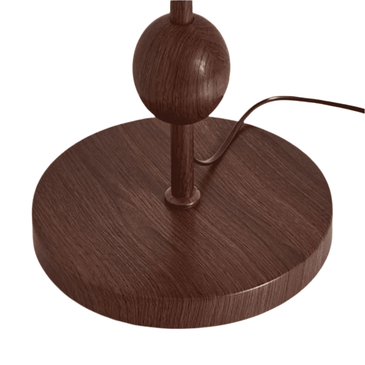 Beige Mushroom Floor Lamp 160cm with Walnut Base, Minimalist Scandinavian Design, Ambient Lighting | Sansoti