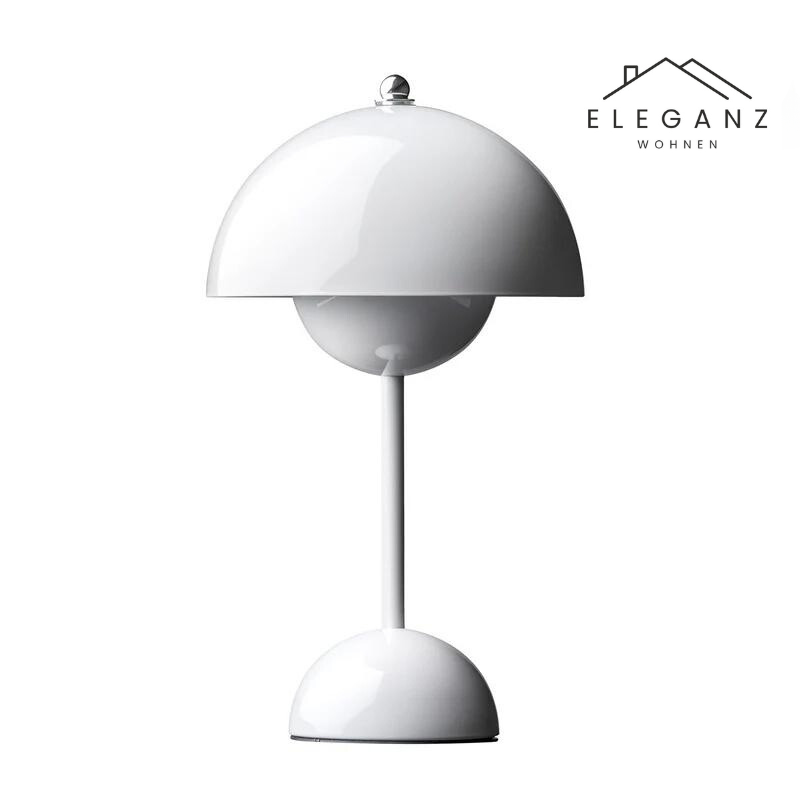 LED Tafellamp Paddenstoel Oplaadbaar Dimbaar Design Metaal 29cm | Sansoti