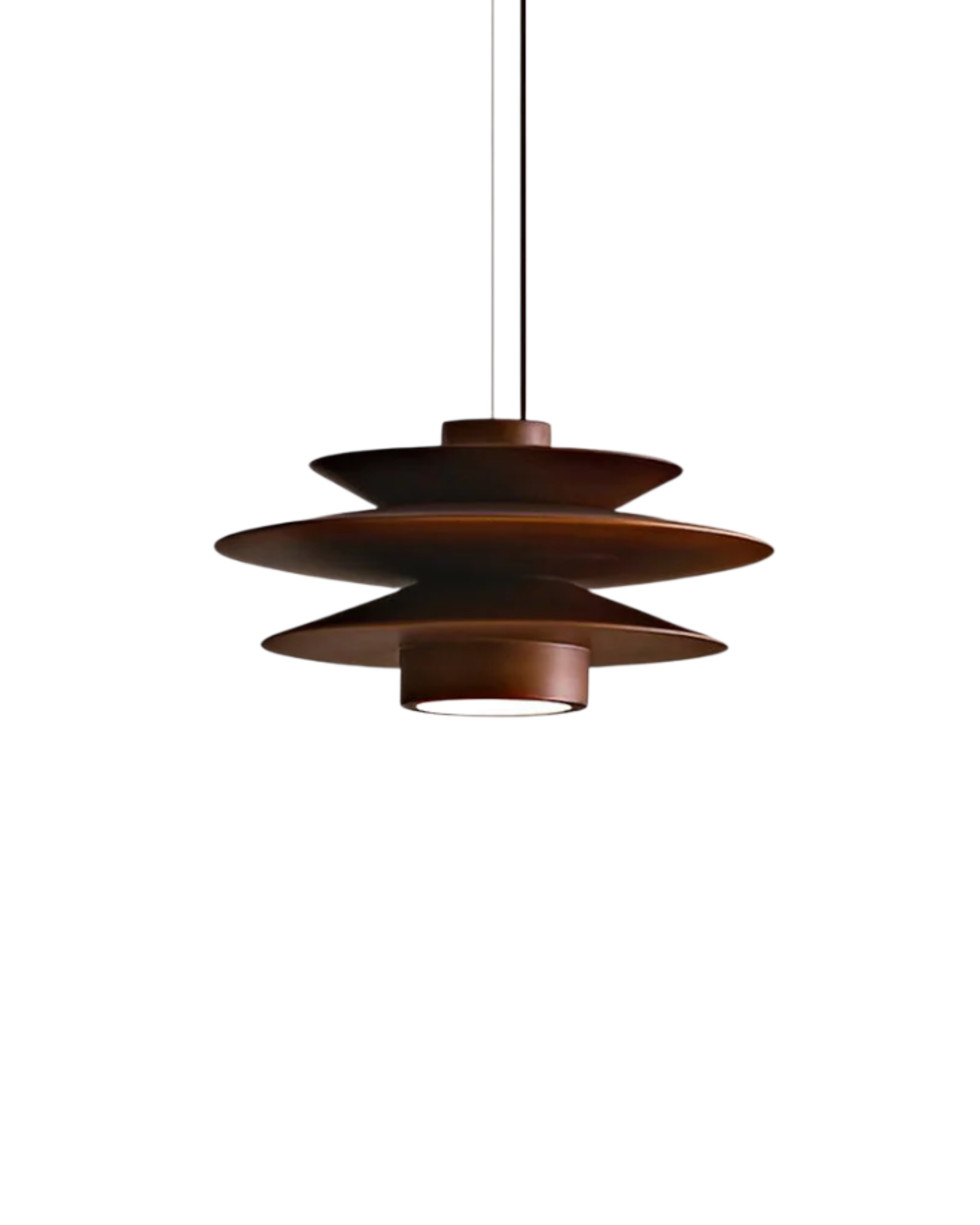 Suspension moderne en noyer avec design superposé – lampe de plafond élégante pour salle à manger et salon avec diffusion de lumière chaleureuse | Restfield