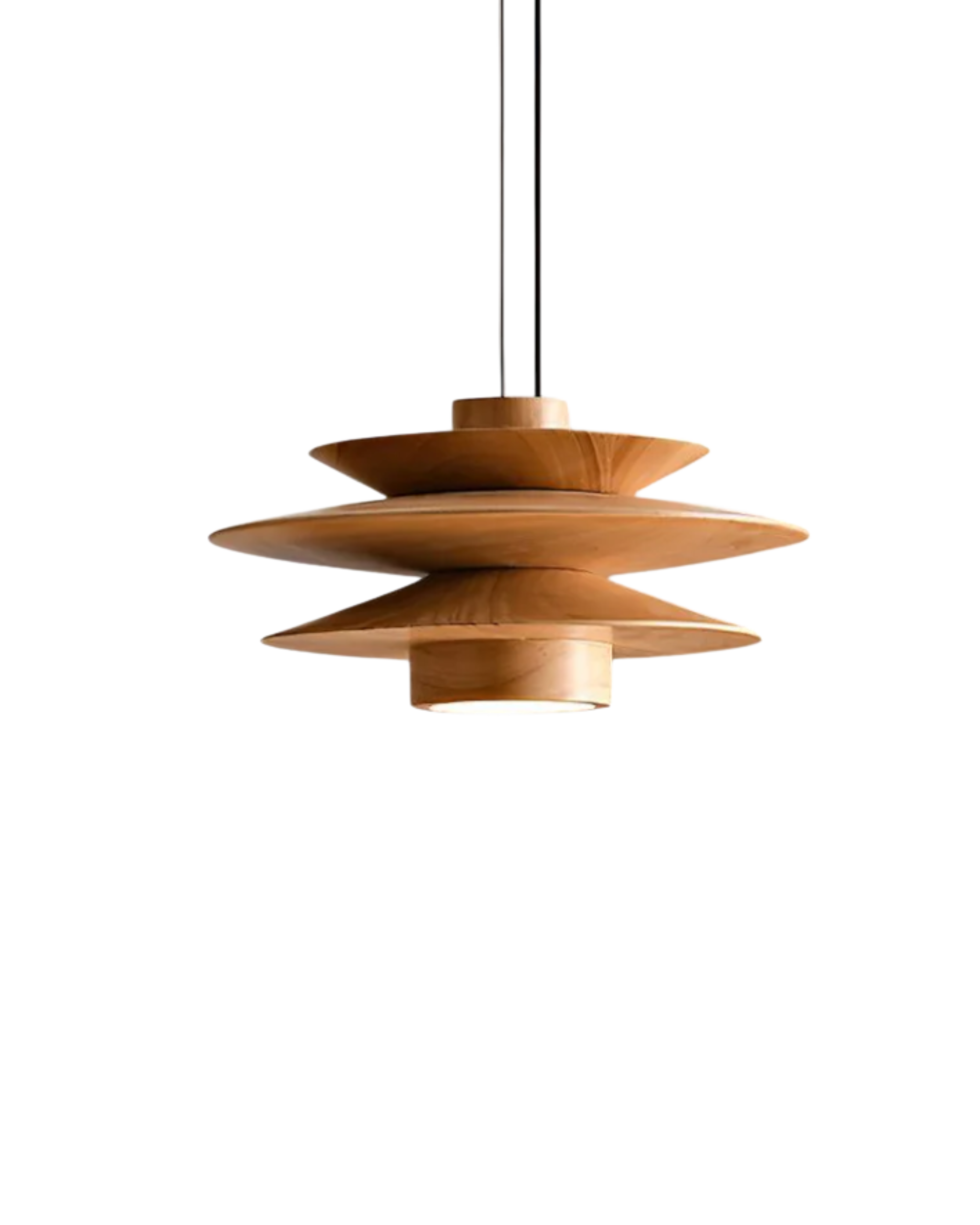 Suspension moderne en noyer avec design superposé – lampe de plafond élégante pour salle à manger et salon avec diffusion de lumière chaleureuse | Restfield