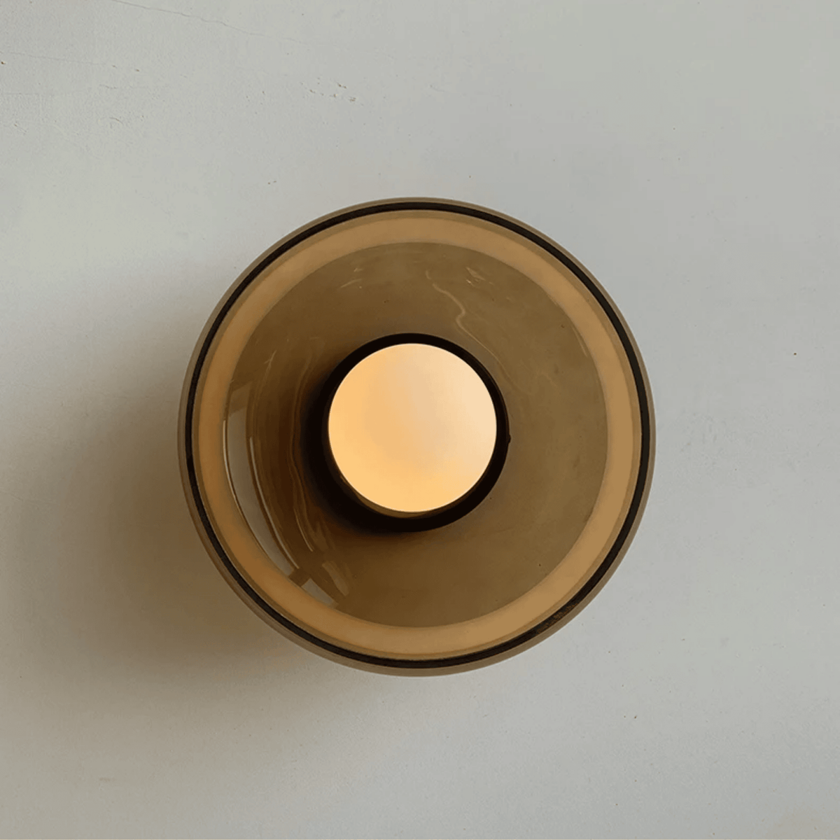 Glas-Wandleuchte mit Buntglas-Effekt Creme Olivgrün Weiß LED-E27-Fassung Stimmungsvolle Beleuchtung Schlafzimmer Flur | Sansoti