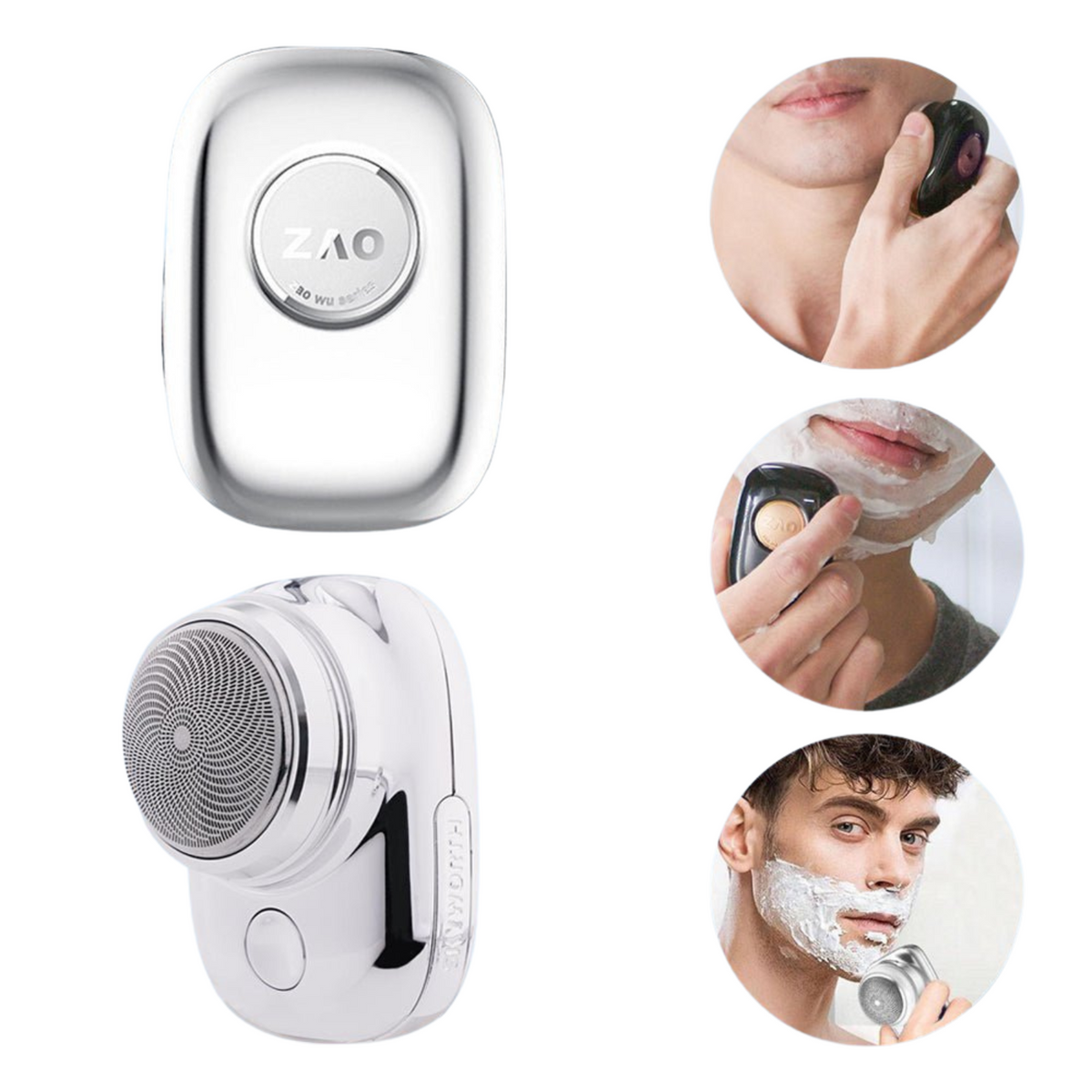 Compact Electric Men's Shaver, USB Rechargeable, Water-Resistant, Travel Size, 60-Minute Cordless Shaving | Sansoti