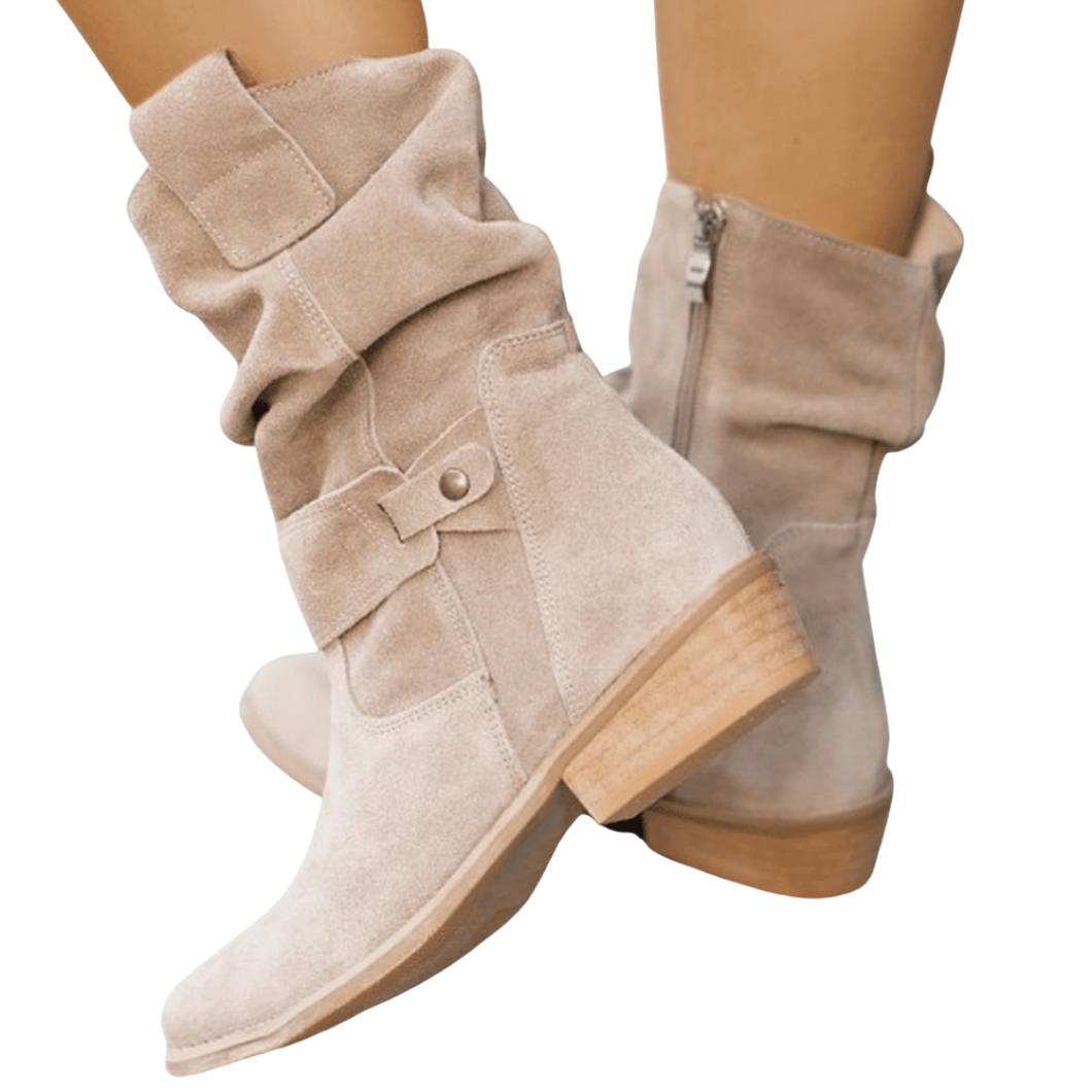 Bottines pour femme aspect daim, semelle souple antidérapante, talon de 3 cm, confortables, automne-hiver, usage quotidien | Sansoti
