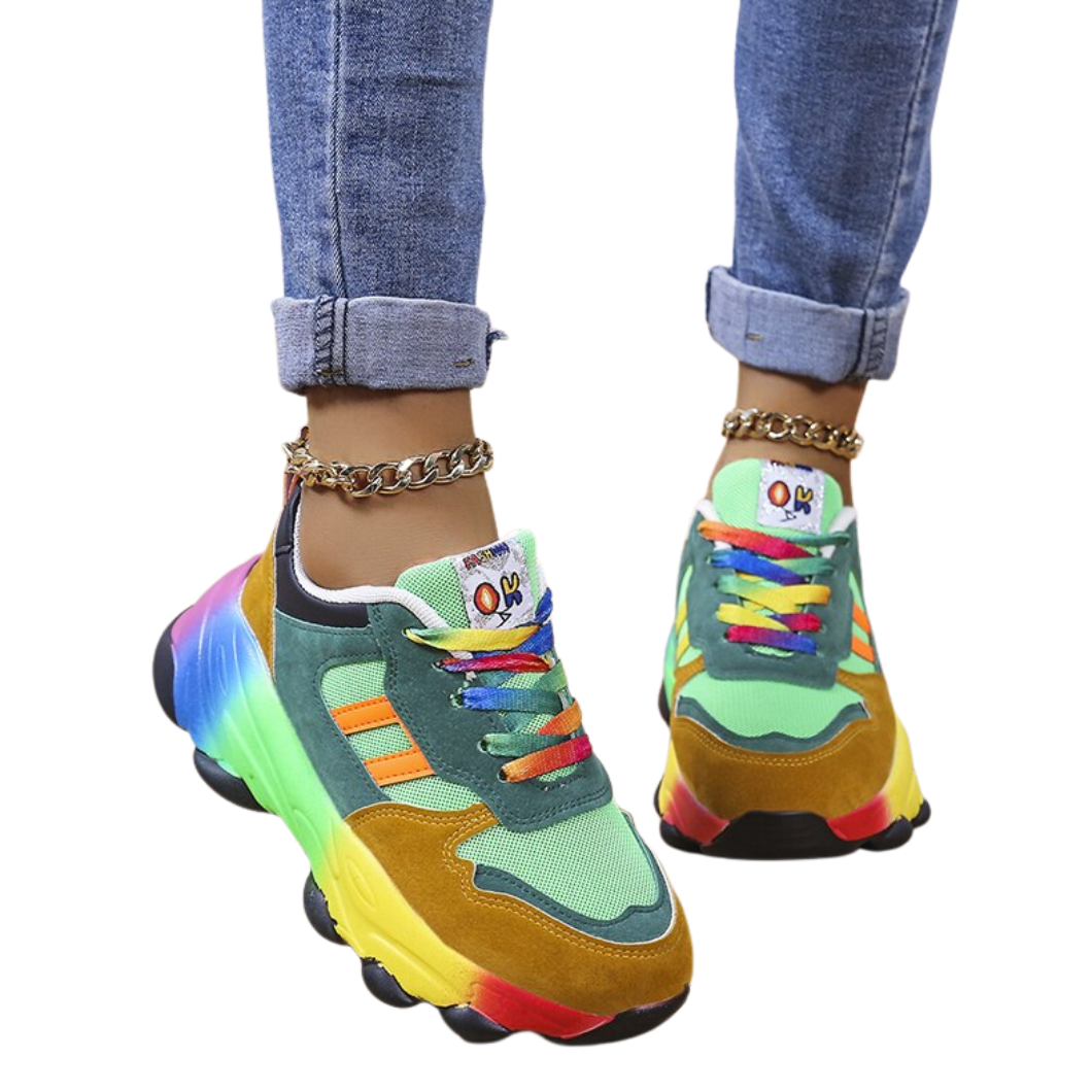 Orthopädische Damen-Wanderschuhe mit 4-cm-Plateau, atmungsaktiv, rutschfest, bequeme Sneaker für den Alltag, Größe 35–43 | Sansoti