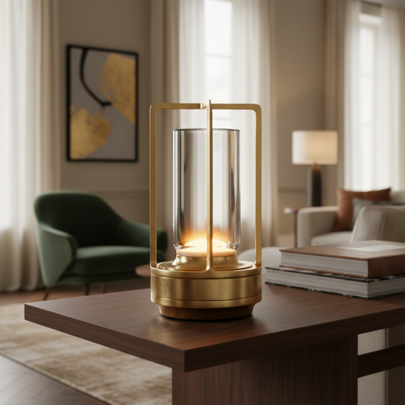 Elegant Table Lamp Crystal Glass Dimmable 3 Light Settings Rechargeable 18 Hour Battery Wireless 2600mAh For Living Room Bedroom Office Outdoor | Sansoti