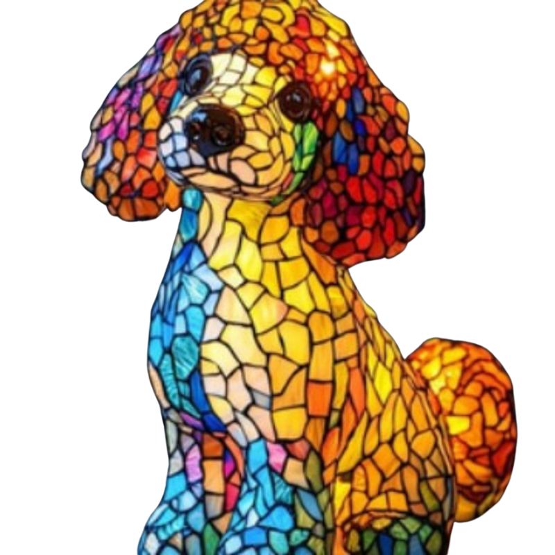 LED Dog Light Poodle Sculpture with Warm Light for Terrace & Interior | Sansoti