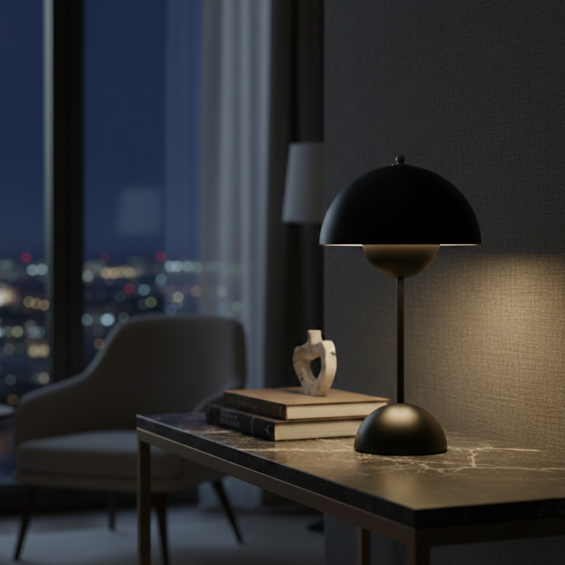 Designer Flower Table Lamp Metal with Dimmer Scandinavian Style | Sansoti