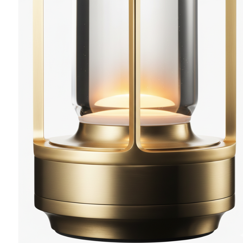 Elegant Table Lamp Crystal Glass Dimmable 3 Light Settings Rechargeable 18 Hour Battery Wireless 2600mAh For Living Room Bedroom Office Outdoor | Sansoti