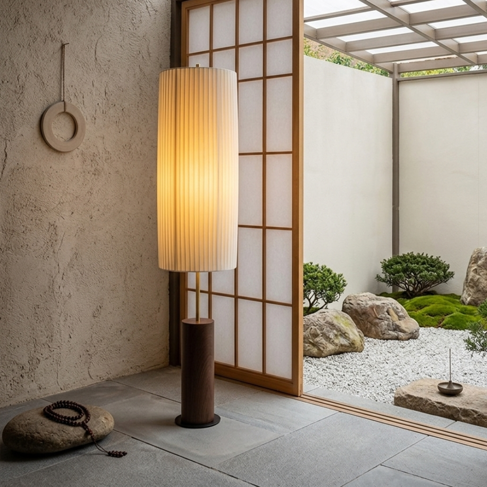 Floor Lamp Fabric Wood Iron 130cm LED E27 Dimmable for Living Room Bedroom Reading Nook and Office | Sansoti