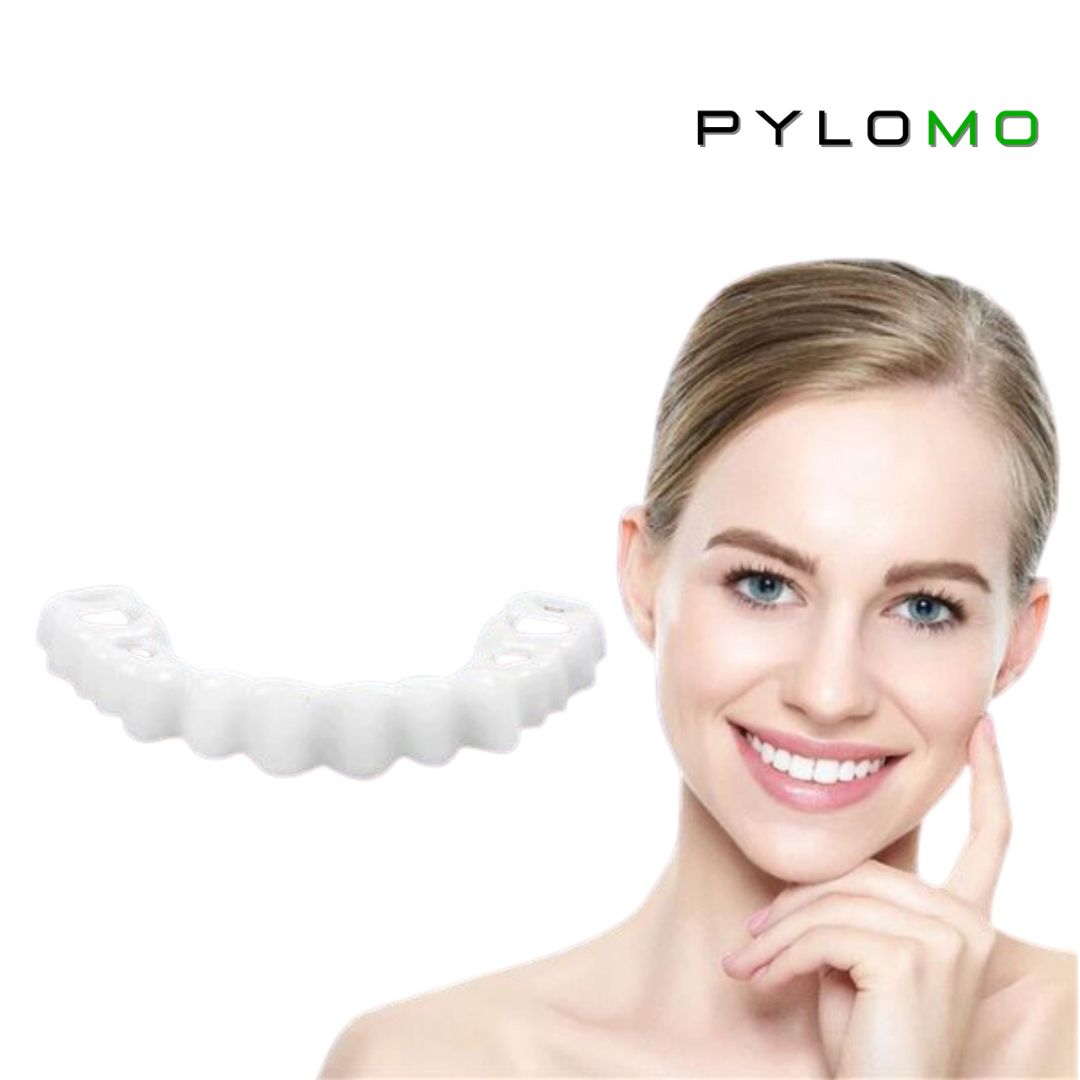 Cosmetic Snap-On Dental Veneer, White, Flexible, Reusable DIY Tooth Cover for Upper Teeth and a Beautiful Smile | Sansoti