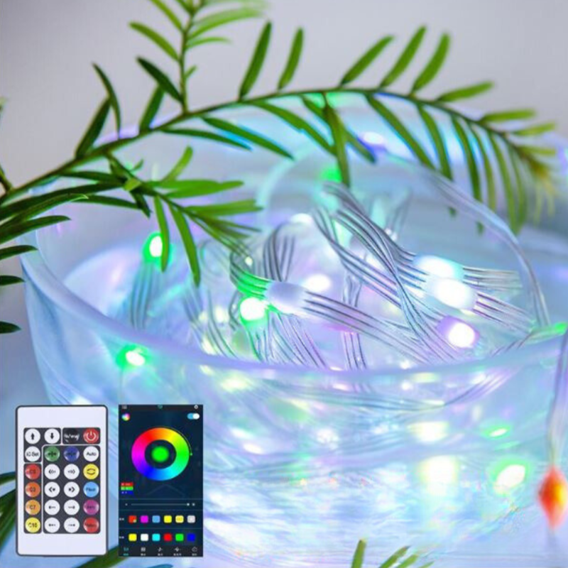 LED String Lights with Music Function Remote Control Colorful Smart Decorative Lighting for Parties and Outdoors | Sansoti