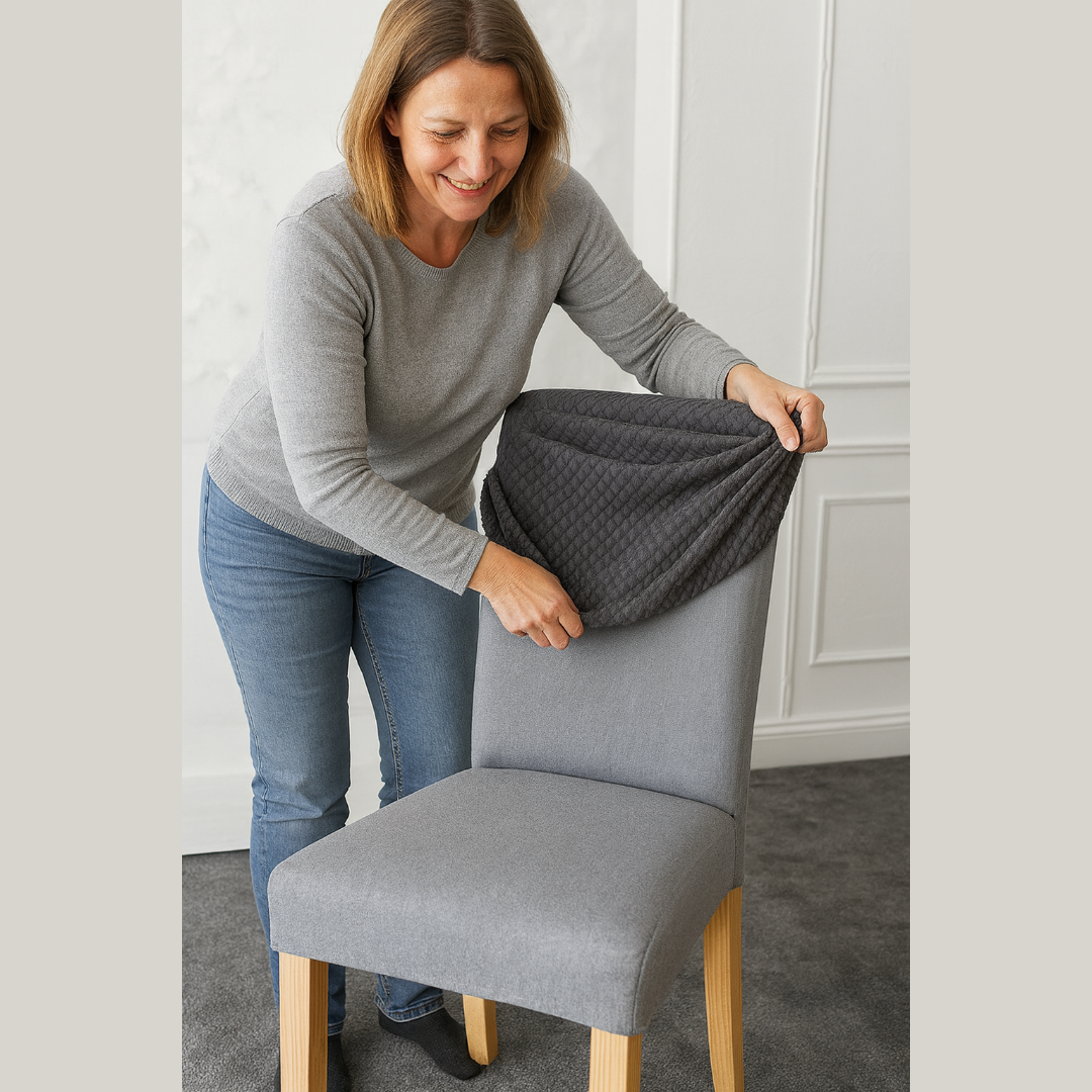 Elastische Stoelhoes Set 4 Stuks Stretch Beschermer Universeel Wasbaar Effen Kleuren Eetkamer Stoelhoezen | Sansoti