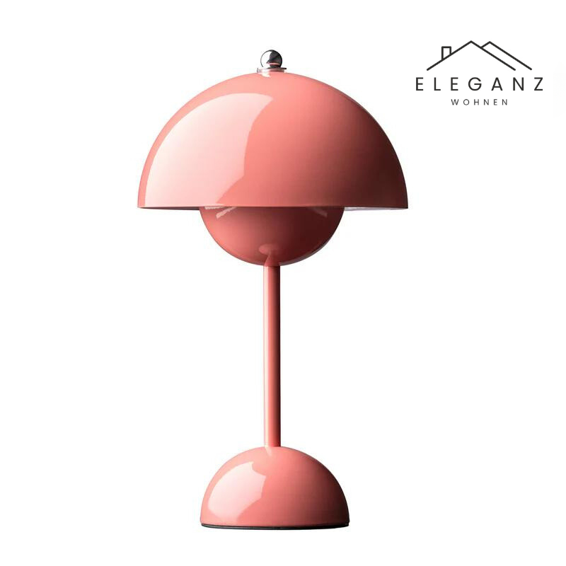 LED Tafellamp Paddenstoel Oplaadbaar Dimbaar Design Metaal 29cm | Sansoti