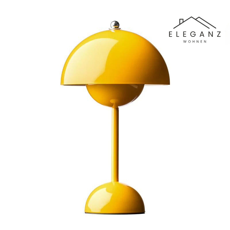 LED Tafellamp Paddenstoel Oplaadbaar Dimbaar Design Metaal 29cm | Sansoti