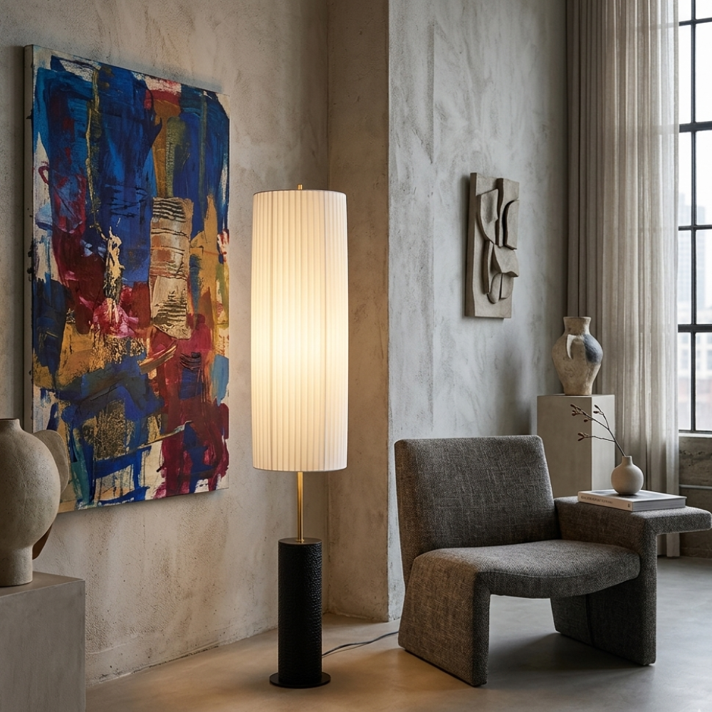 Floor Lamp Fabric Wood Iron 130cm LED E27 Dimmable for Living Room Bedroom Reading Nook and Office | Sansoti