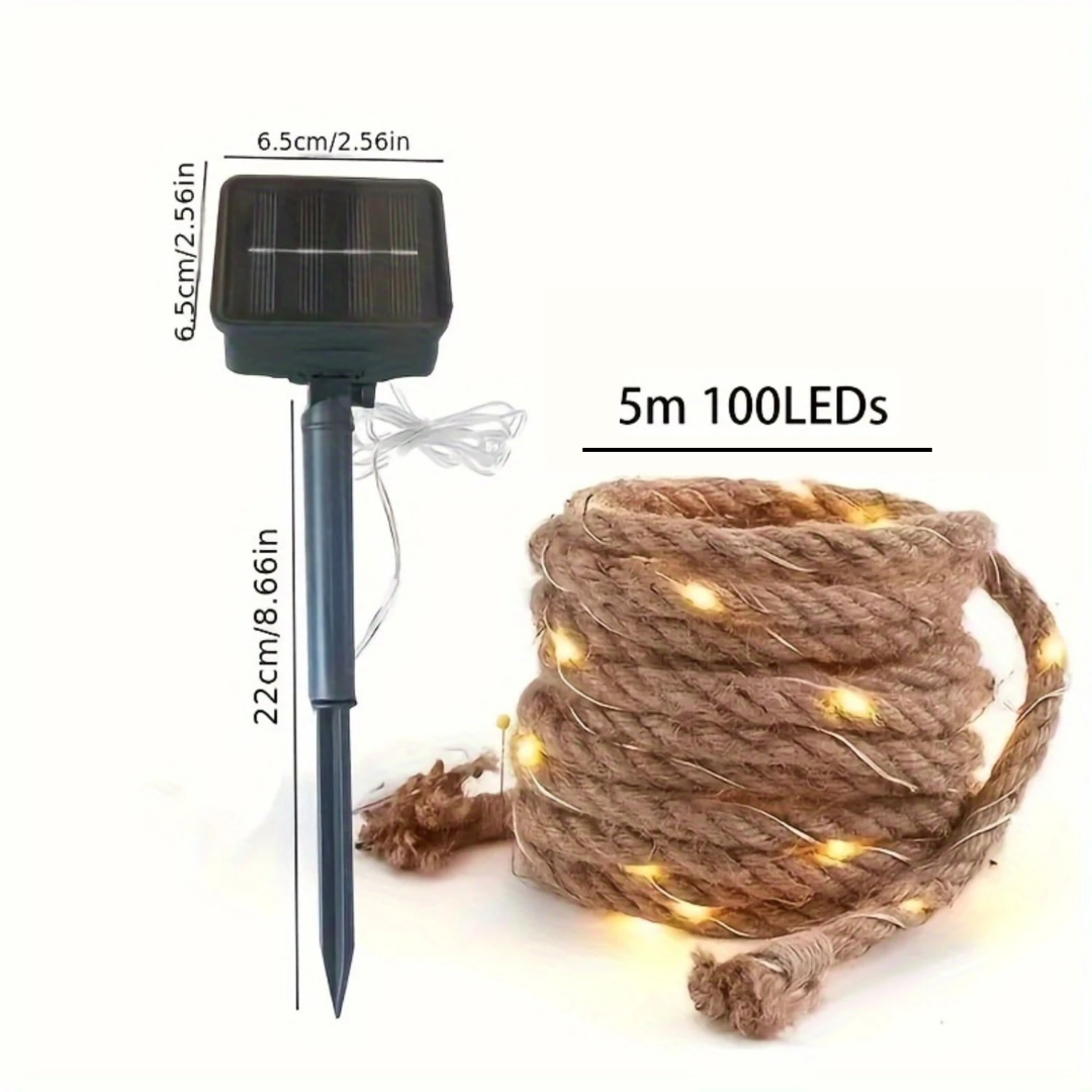 Solar Henneptouw Tuinverlichting 5 Meter met Warm LED-licht | Sansoti