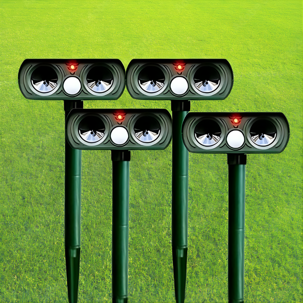 Zonne-energie Dierverschrikker Ultraschall 8-10m Bereik IP66 Waterdicht 13,5-45,5kHz Frequentie Tuin | Sansoti