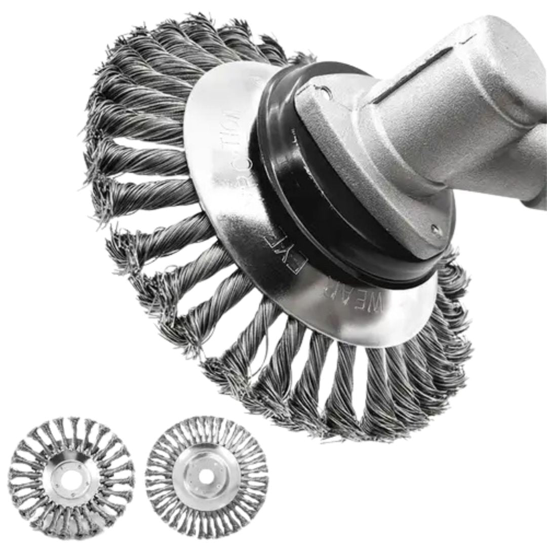 Carbon Steel Trimmer Head for Grass Trimmers with 36 Braided Wires for Weed Removal on Tiles and Patios, 15 cm | Sansoti