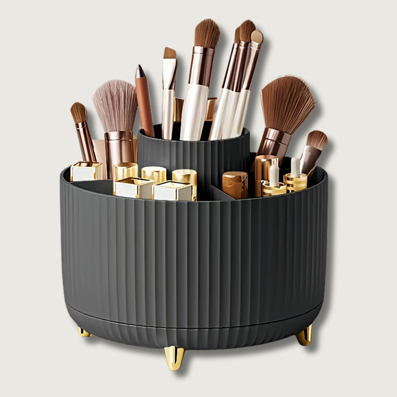 Drehbarer Make-up-Organizer mit 5 Fächern, transparentem Acryl, Kosmetikaufbewahrung für Badezimmer und Schlafzimmer | Sansoti