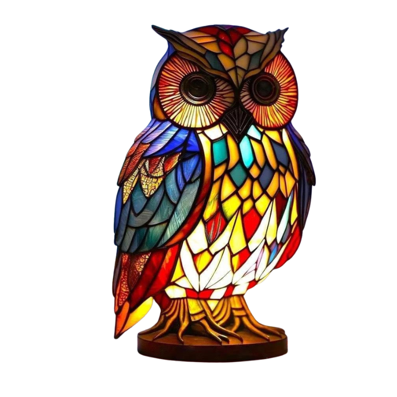 LED Table Lamp, Crystal Owl, Vintage Decorative Design, with USB and Battery Power, for Atmospheric Home Decor | Sansoti