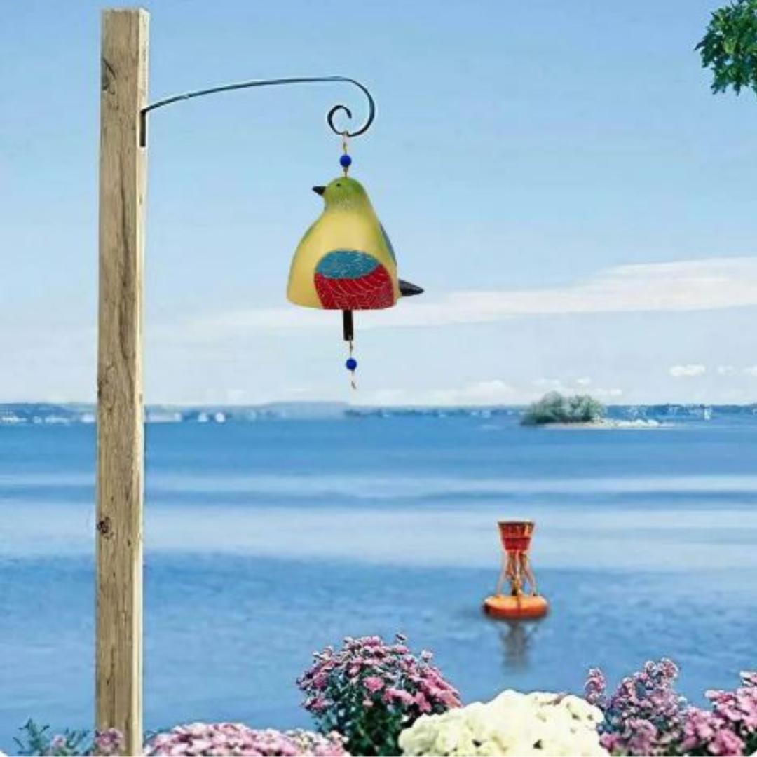 Hand-Painted Bird Clock Wind Chime Made of Resin for Garden and Balcony 6 Nature-Themed Designs with Cord Decoration | Sansoti
