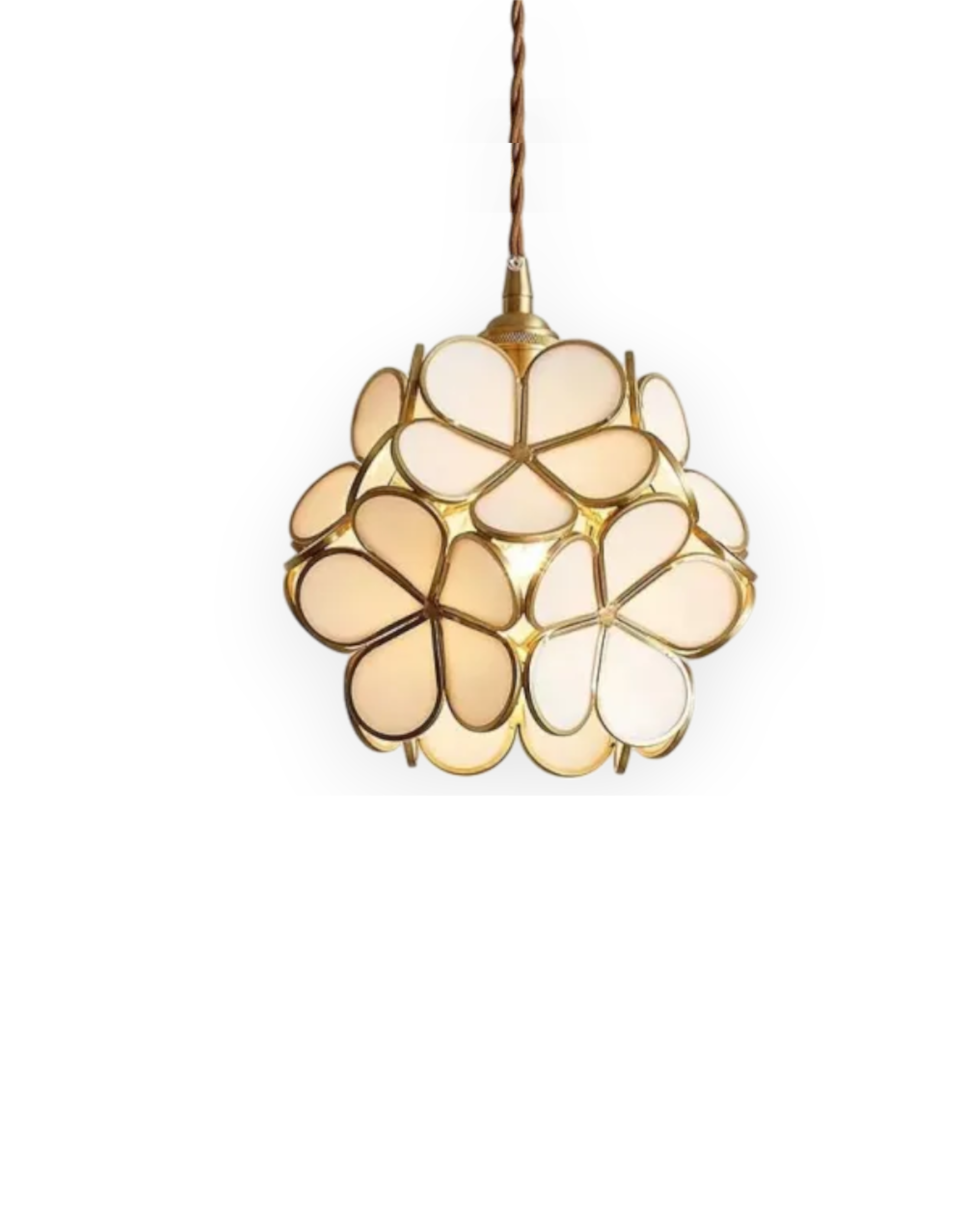 Handgemaakte Hanglamp met Acryl Bloem en IJzeren Frame Transparant Roze Blauw Beige voor Eetkamer Woonkamer Slaapkamer | Sansoti